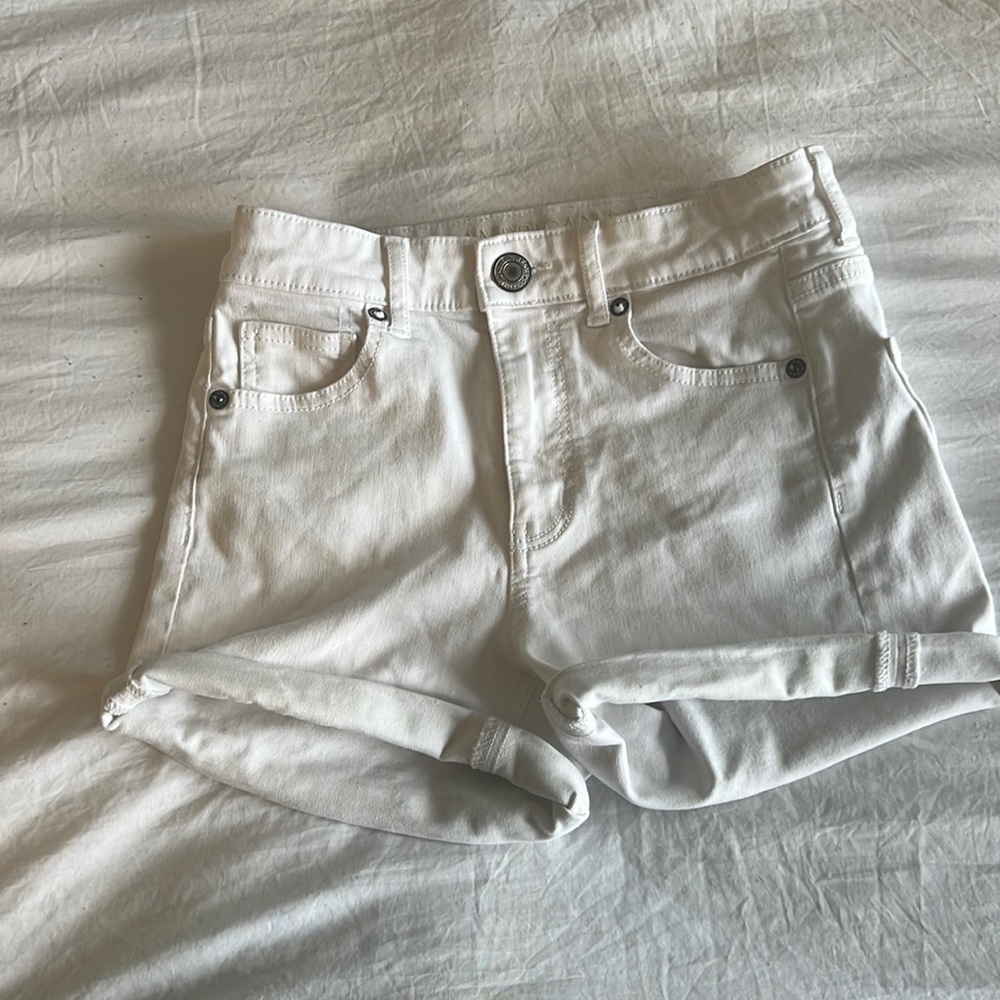 American eagle white jean shorts